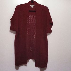 Open weave sweater vest, rust color.